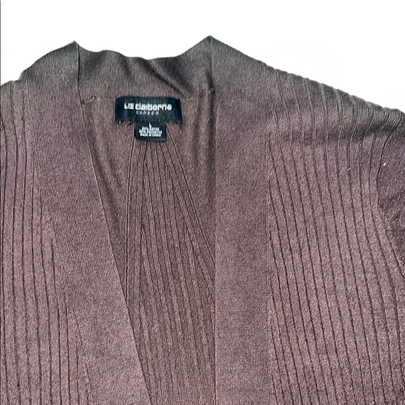 Liz Claiborne Women’s Brown Cardigan Sweater SZ L - Picture 5 of 7